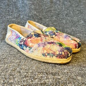 Toms Palmera Rainbow Crochet Lace Womens 8 Multicolor Slip On Flat Shoes